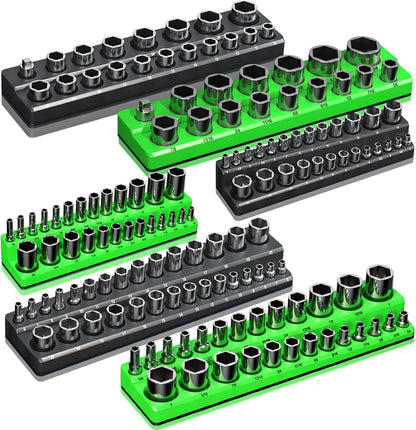 Magnetic socket organizer, full 6-tray set