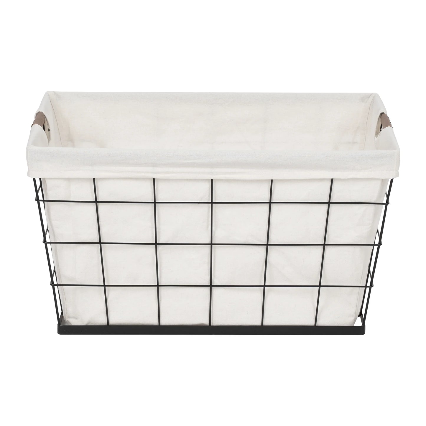 Stylish 60L Rectangular Steel Laundry Basket - Black & Natural Design for Adults
