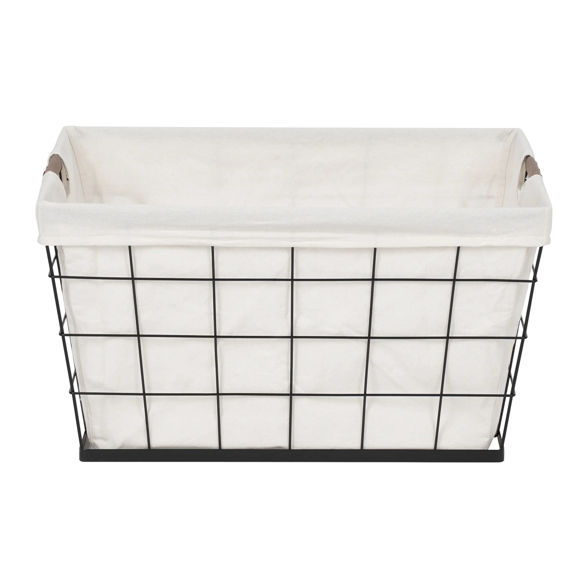 Stylish 60L Rectangular Steel Laundry Basket - Black & Natural Design for Adults