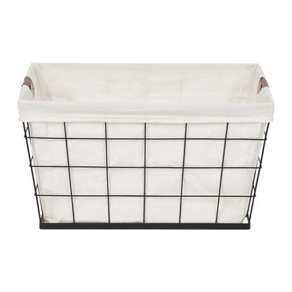 Stylish 60L Rectangular Steel Laundry Basket - Black & Natural Design for Adults