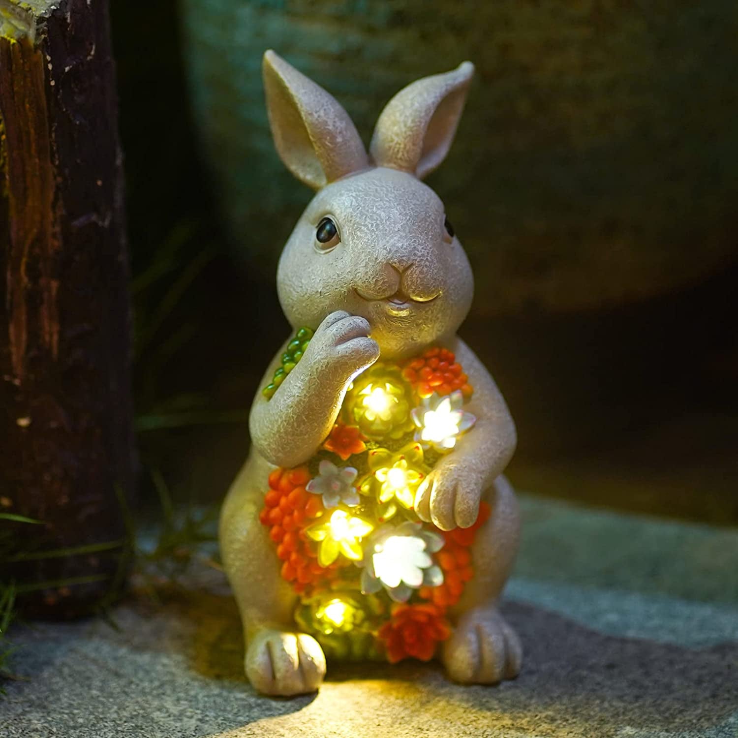 Solar garden statue nightlight, gift box packaging