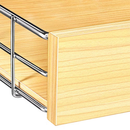 Slide Out Wood Cabinet Organizer - Pull Out under Cabinet Sliding Shelf - 20 In. X 21 In. - Wood and Chrome
