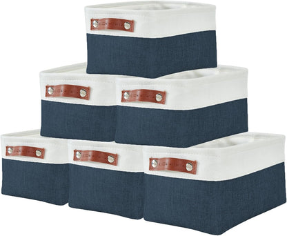 DECOMOMO Storage Bins, Large Fabric Storage Baskets for Shelves, Decorative Linen Closet Organizer, 15 X 11 X 9.5 Inches (Grey & White, 4 Pack)