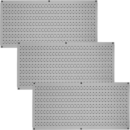 Wall Control Pegboard Value Pack - (3) Pack of Wall Control 16-Inch Tall X 32-Inch Wide Horizontal Metal Wallboards for Home & Garage Tool Storage Organization (Beige Pegboard)