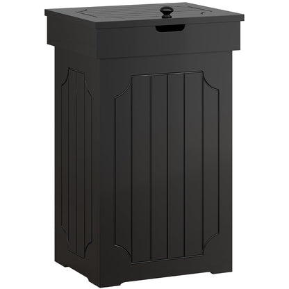 Farmhouse trash can cabinet in black finish