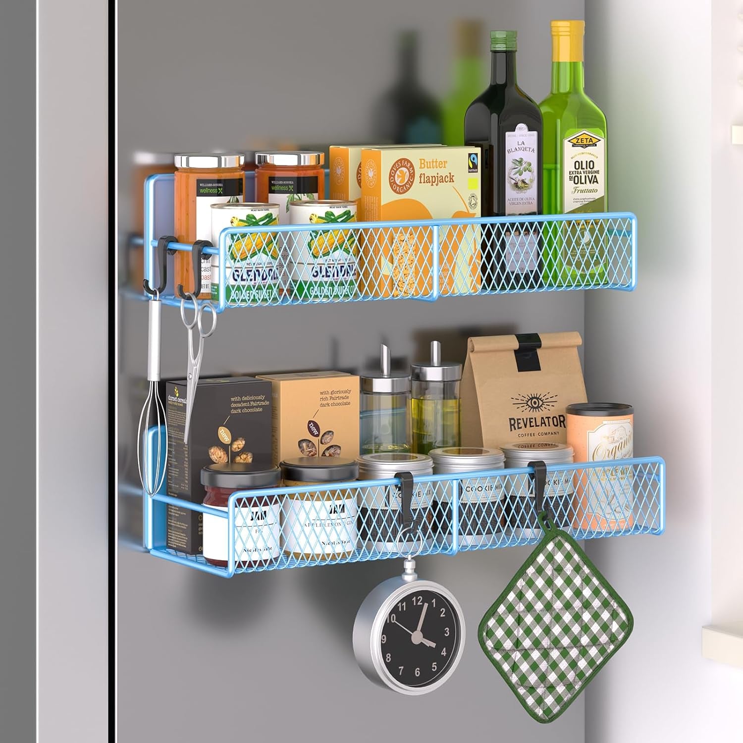 Magnetic spice rack shelf, packaging