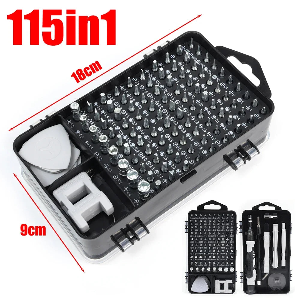 115 in 1 Multifunctional Precision Screwdriver Repair Tool Sets Magnetic Phillips Torx Screw Driver Bits for Iphone Watch Glass