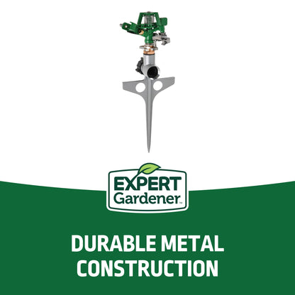 Metal Pulsating Spike Lawn Sprinkler (5,600 Sq. Ft. Coverage)