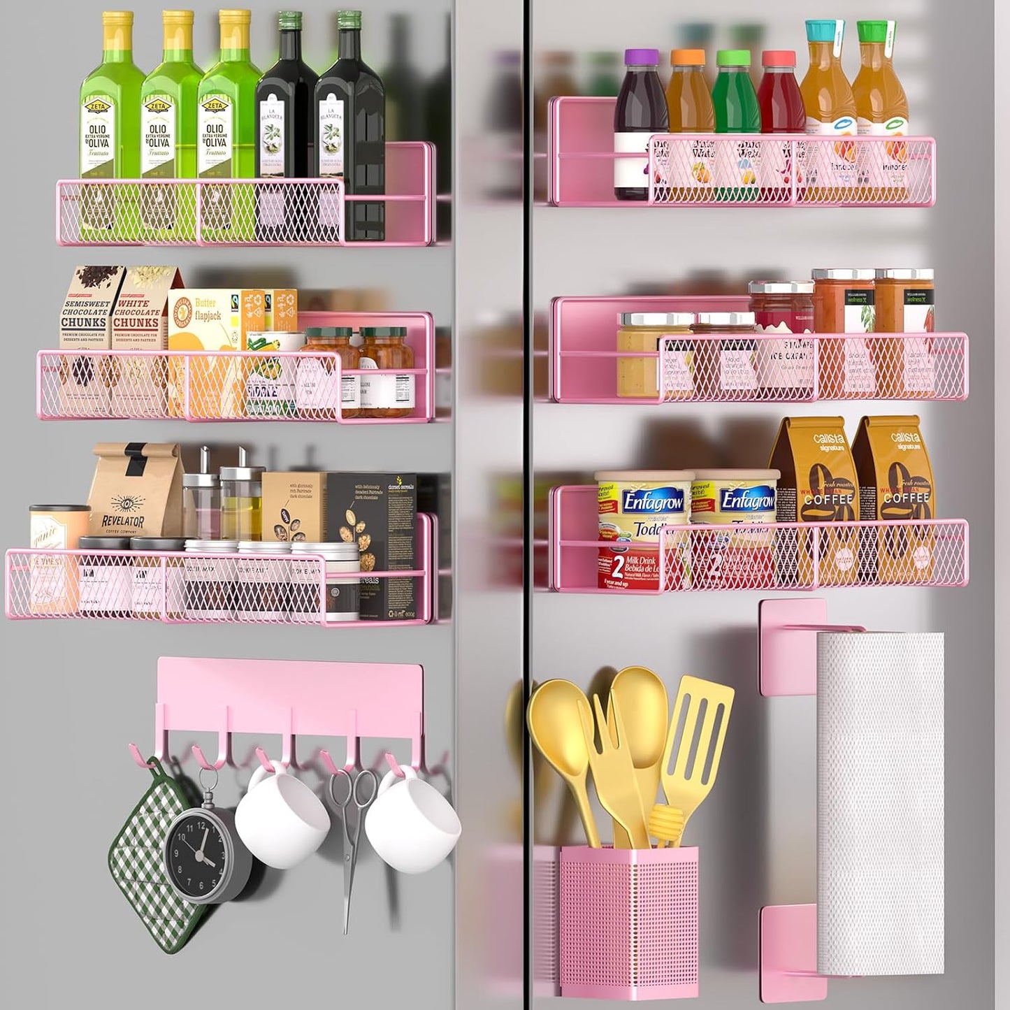 Magnetic spice rack shelf, full product lineup