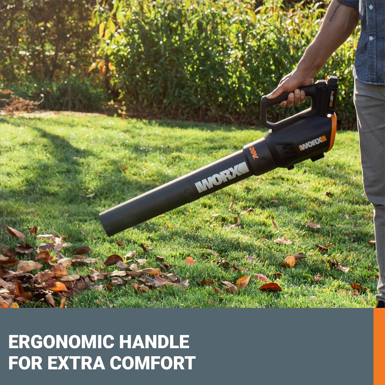 WORX Cordless Leaf Blower, Electric Blower with Turbine Fan, Blowers for Lawn Care with 2 Speed Control, Battery & Charger Included, WG547