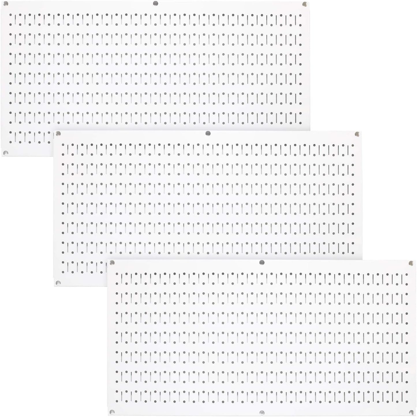 Wall Control Pegboard Value Pack - (3) Pack of Wall Control 16-Inch Tall X 32-Inch Wide Horizontal Metal Wallboards for Home & Garage Tool Storage Organization (Beige Pegboard)