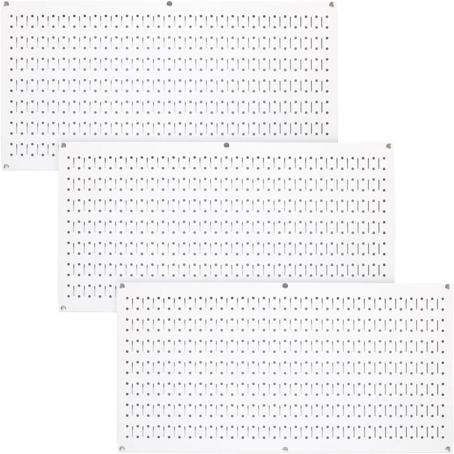 Wall Control Pegboard Value Pack - (3) Pack of Wall Control 16-Inch Tall X 32-Inch Wide Horizontal Metal Wallboards for Home & Garage Tool Storage Organization (Beige Pegboard)