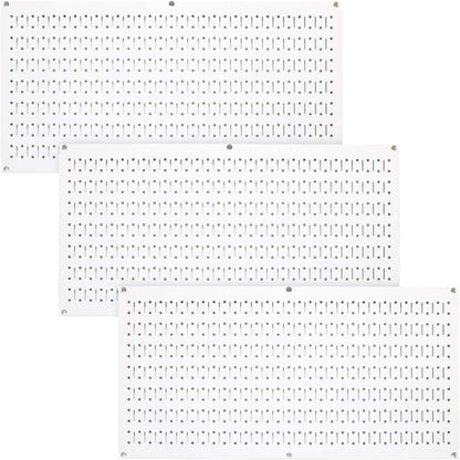 Wall Control Pegboard Value Pack - (3) Pack of Wall Control 16-Inch Tall X 32-Inch Wide Horizontal Metal Wallboards for Home & Garage Tool Storage Organization (Beige Pegboard)