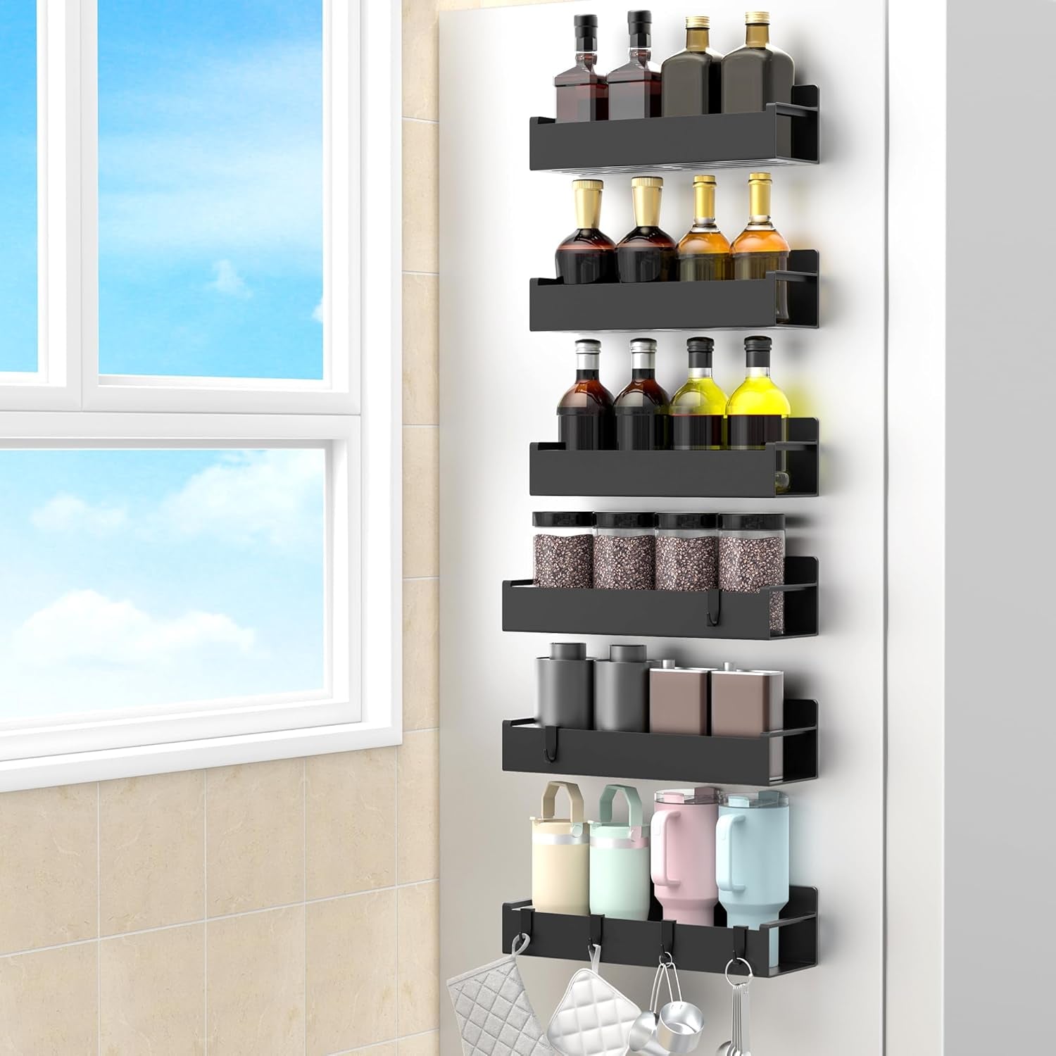 Magnetic fridge spice rack, size reference