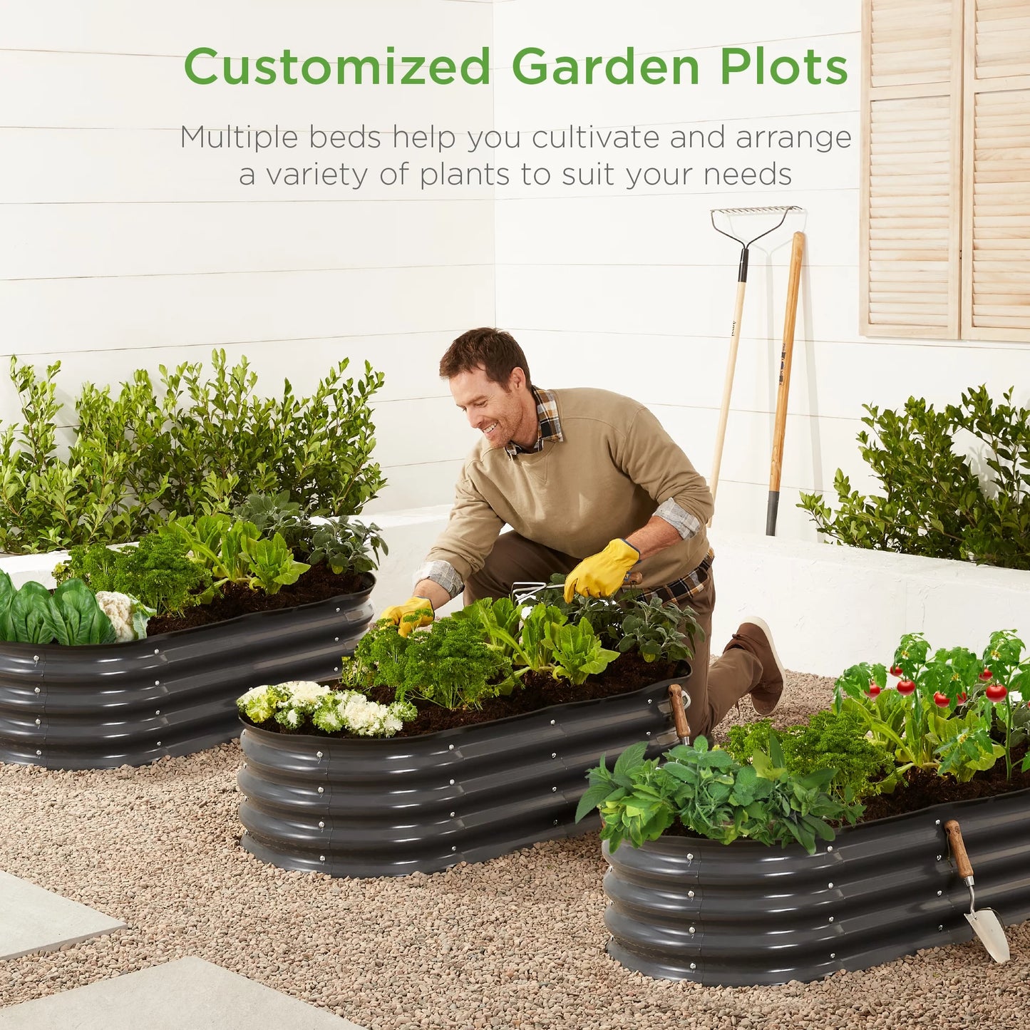 Elevate Your Gardening with the Best Choice Products 4x2x1 Ft Charcoal Oval Metal Raised Garden Bed - Perfect for Vegetables and Flowers!