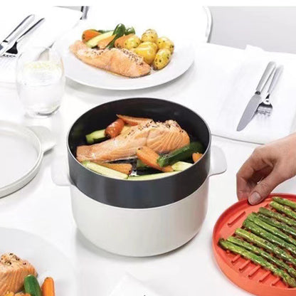 Microwave Steaming Container - Essential Kitchen Gadget for Healthy Cooking