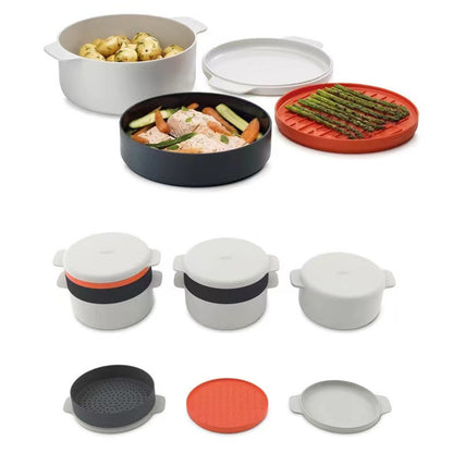 Microwave Steaming Container - Essential Kitchen Gadget for Healthy Cooking