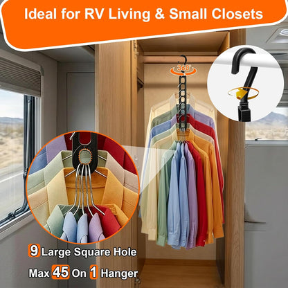 Closet Organizers and Storage,College Dorm Room Essentials,Pack of 6 Multifunctional Organizer Magic Space Saving Hangers with 9 Holes Storage Organization for Wardrobe Closet