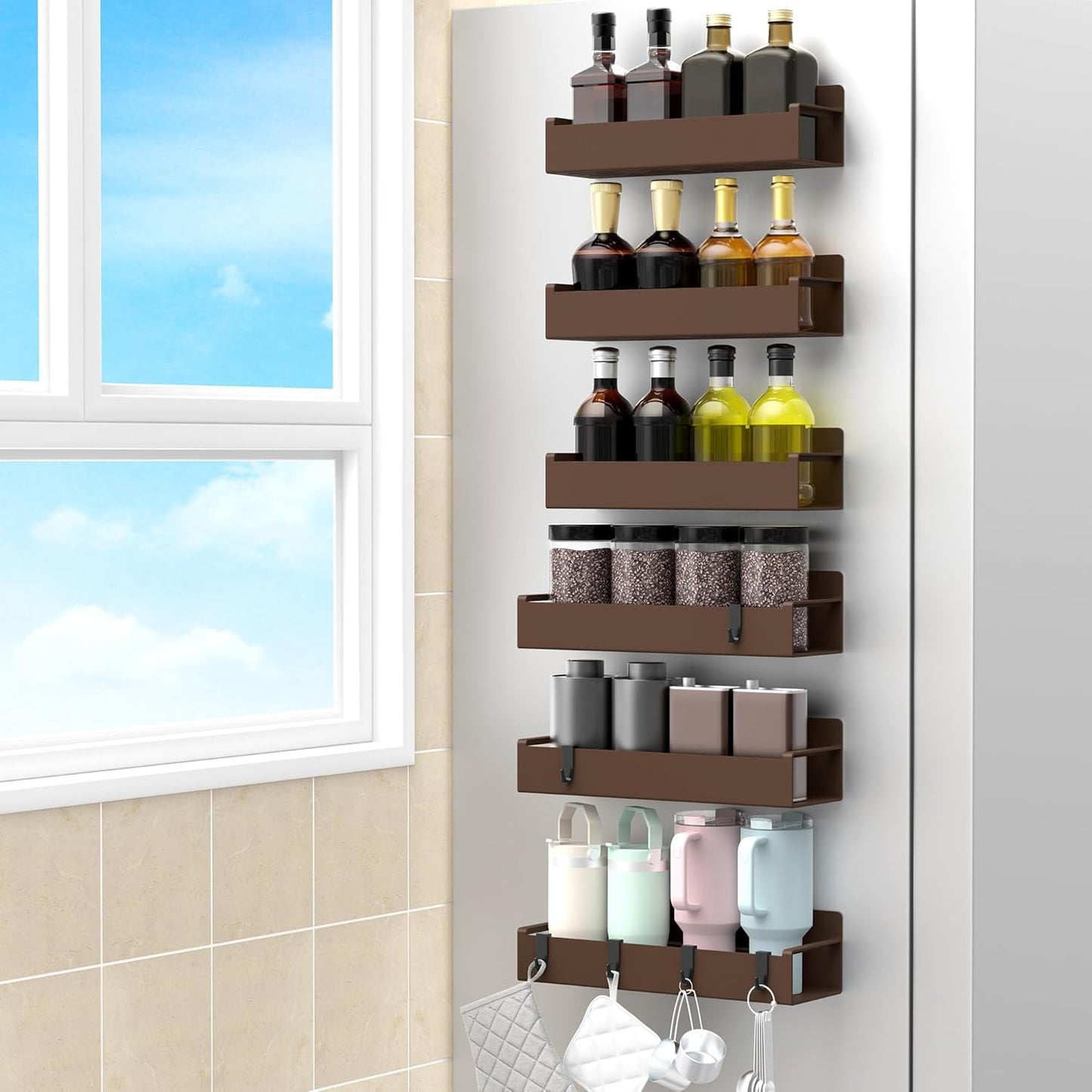 Magnetic fridge spice rack, weight capacity demonstration