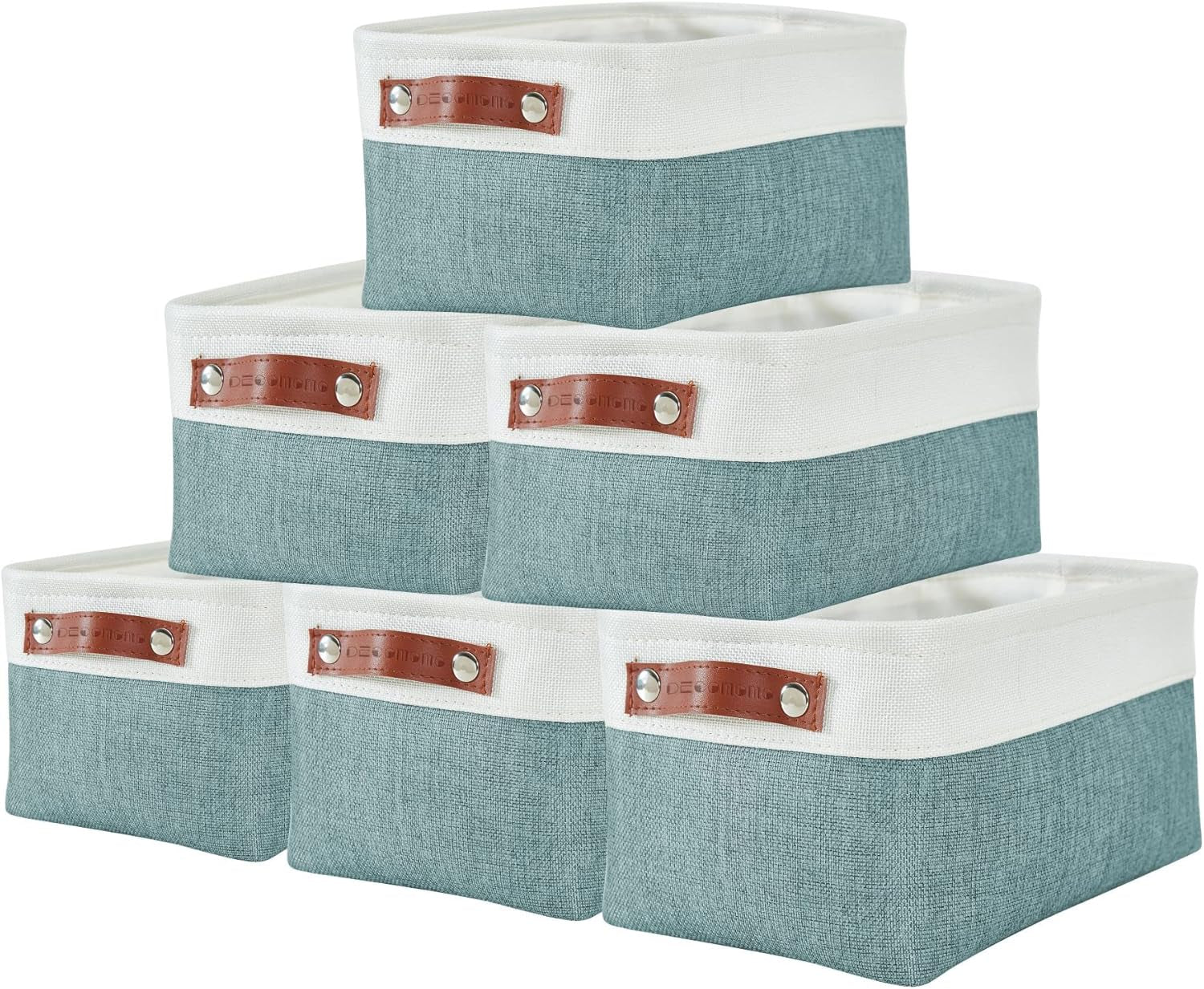 DECOMOMO Storage Bins, Large Fabric Storage Baskets for Shelves, Decorative Linen Closet Organizer, 15 X 11 X 9.5 Inches (Grey & White, 4 Pack)