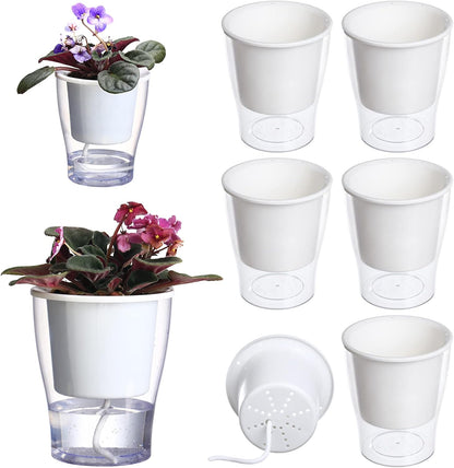 Transform your indoor jungle with our 3-Pack of 7" Clear Self-Watering Planters! Perfect for African Violets, Herbs, Orchids, and more! 🌱✨ #IndoorGardening #PlantLove