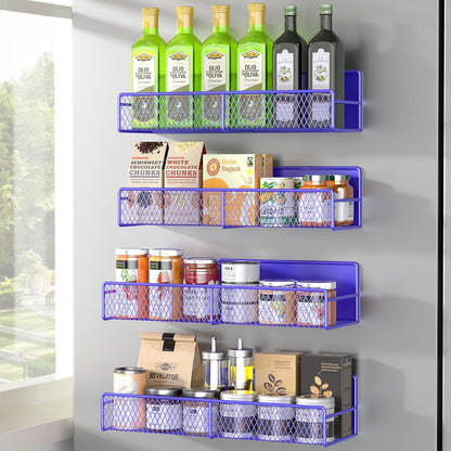 Magnetic spice rack shelf set in black finish