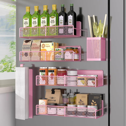 Magnetic spice rack shelf, rust-resistant finish close-up