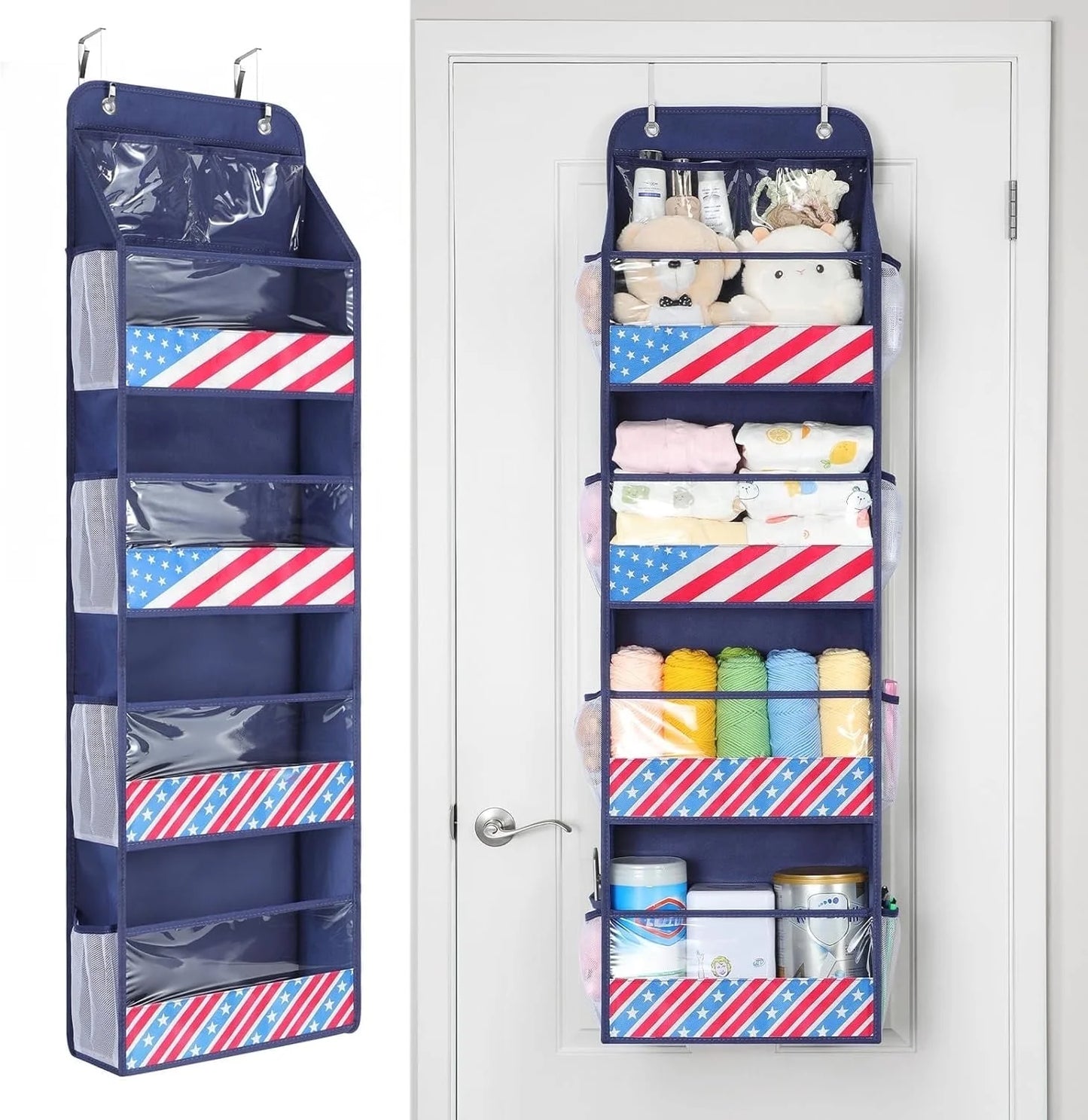 Lazyspin 6-Shelf over the Door Organizer, Door Hanging Storage, Gray
