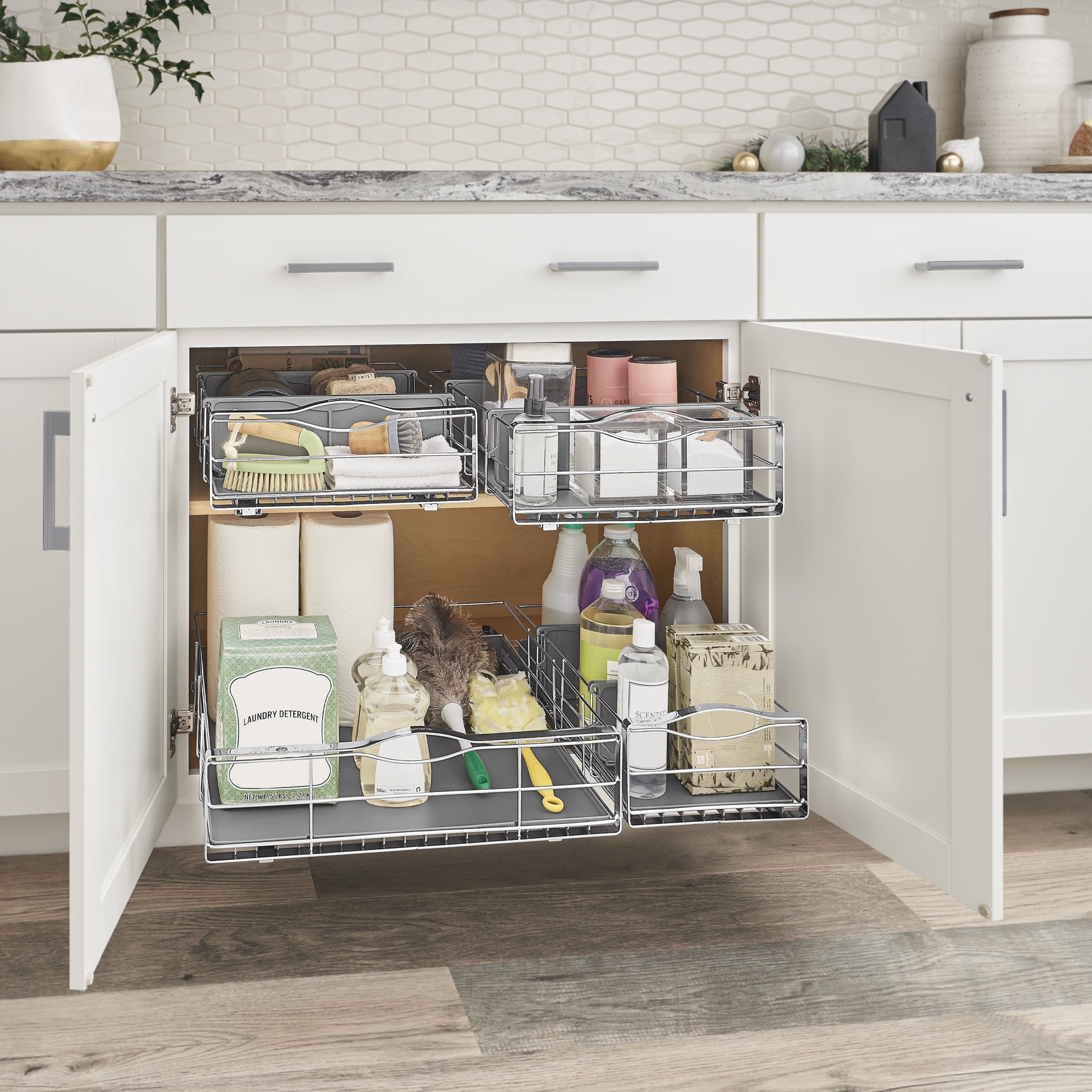 Simplehuman 9 Inch Pull-Out Kitchen Cabinet Organizer, Heavy-Gauge Steel Frame