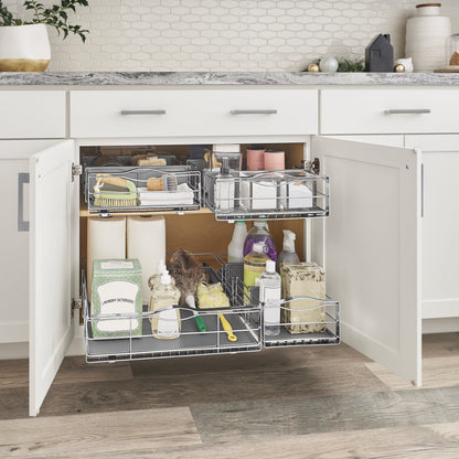 Simplehuman 9 Inch Pull-Out Kitchen Cabinet Organizer, Heavy-Gauge Steel Frame