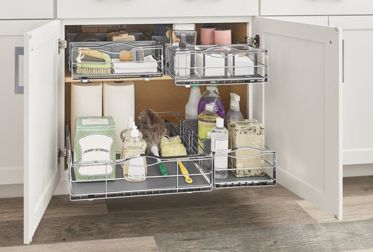 9 Inch Pull-Out Kitchen Cabinet Organizer, Heavy-Gauge Steel Frame