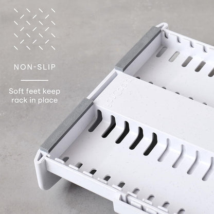 Youcopia Storemore Pan + Lid Rack, Expandable Pot Lid Organizer, Adjustable