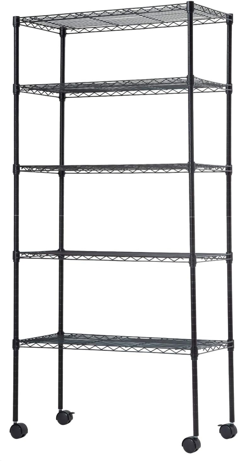 Bestoffice | 6-Tier Wire Storage Shelves with Wheels | 18X48X78 | Chrome | Adjustable Racks | Heavy-Duty Metal Shelf, Holds Upto 600 Lbs | No-Tool Assembly | Ideal for Home & Garage Shelving