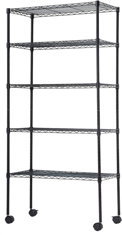 Bestoffice | 6-Tier Wire Storage Shelves with Wheels | 18X48X78 | Chrome | Adjustable Racks | Heavy-Duty Metal Shelf, Holds Upto 600 Lbs | No-Tool Assembly | Ideal for Home & Garage Shelving