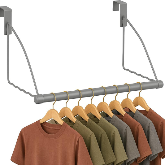 3-Tier Expandable Over-The-Door Closet Rod and Hook Rack