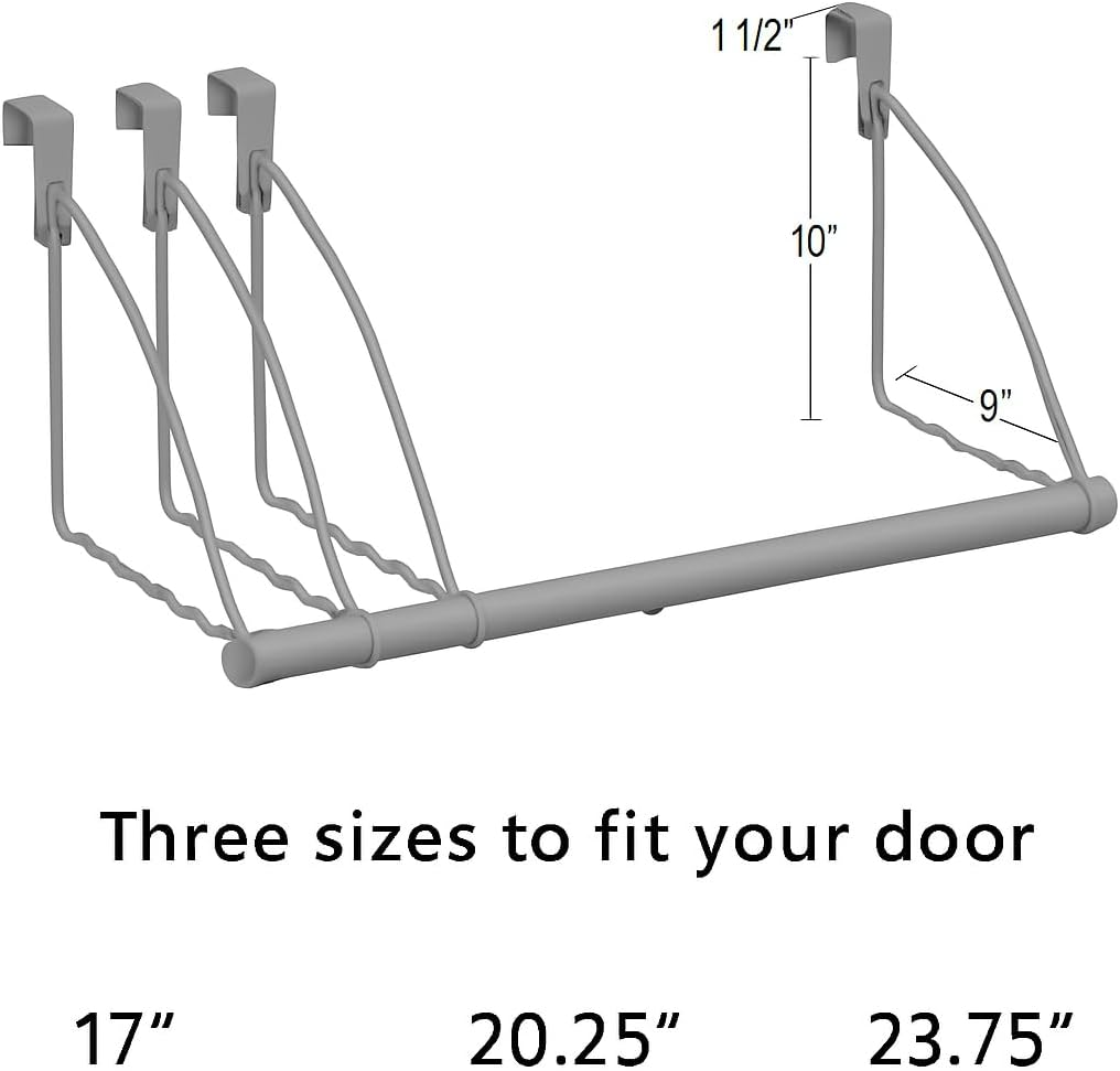 3-Tier Expandable Over-The-Door Closet Rod and Hook Rack
