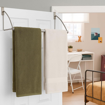 3-Tier Expandable Over-The-Door Closet Rod and Hook Rack