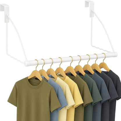 3-Tier Expandable Over-The-Door Closet Rod and Hook Rack