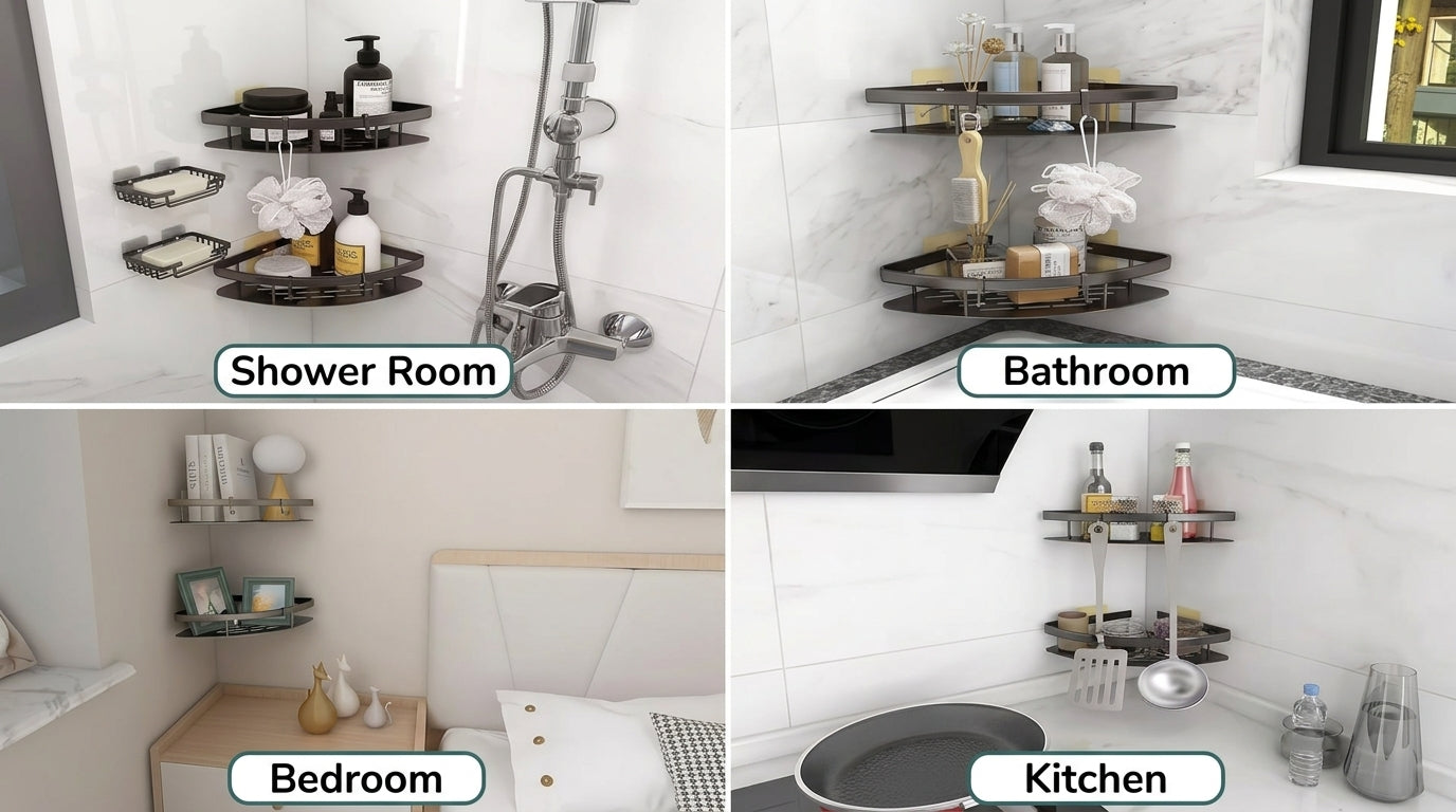 Wall-Mounted Shower Organizer Shelf