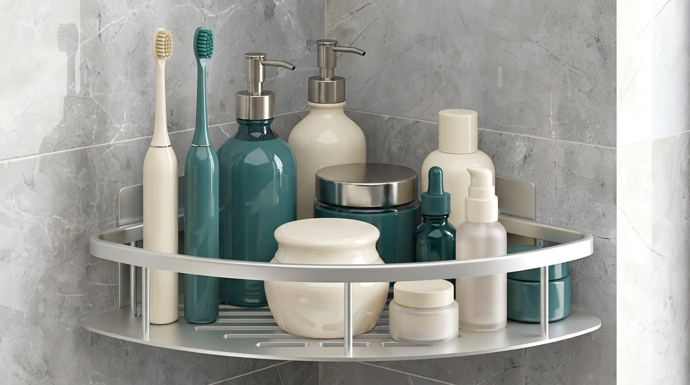 Wall-Mounted Shower Organizer Shelf