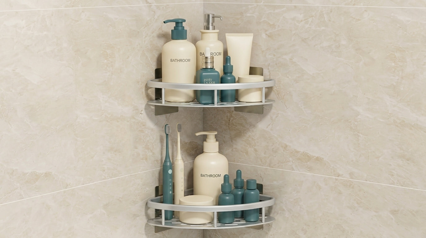 Wall-Mounted Shower Organizer Shelf