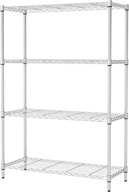 Bestoffice | 6-Tier Wire Storage Shelves with Wheels | 18X48X78 | Chrome | Adjustable Racks | Heavy-Duty Metal Shelf, Holds Upto 600 Lbs | No-Tool Assembly | Ideal for Home & Garage Shelving