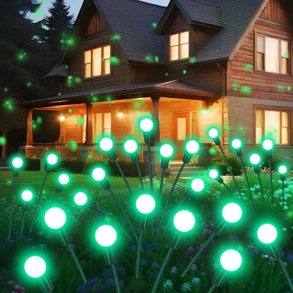 Solar firework starburst light shown in a holiday display