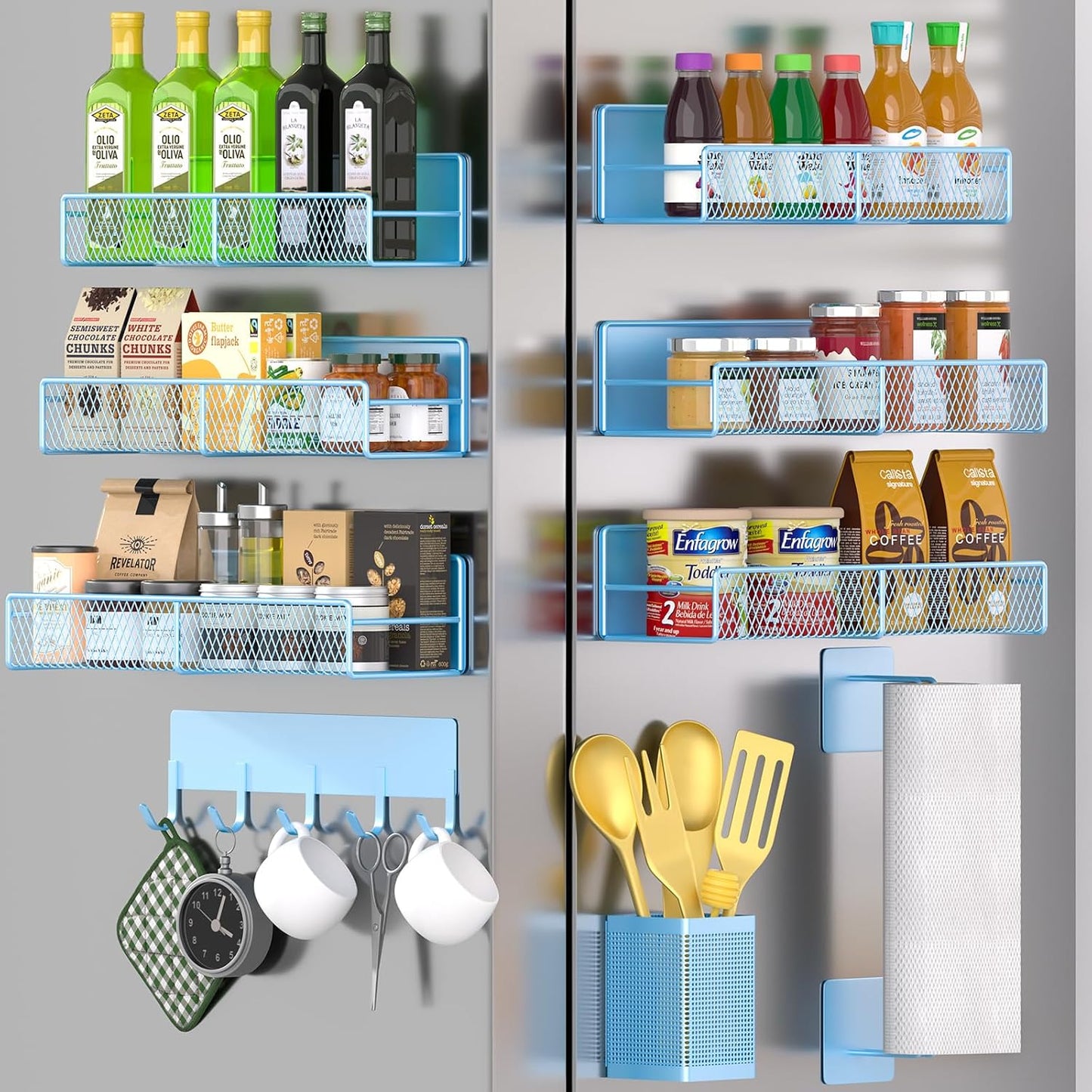 Magnetic spice rack shelf, 2-piece set option