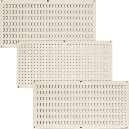 Wall Control Pegboard Value Pack - (3) Pack of Wall Control 16-Inch Tall X 32-Inch Wide Horizontal Metal Wallboards for Home & Garage Tool Storage Organization (Beige Pegboard)