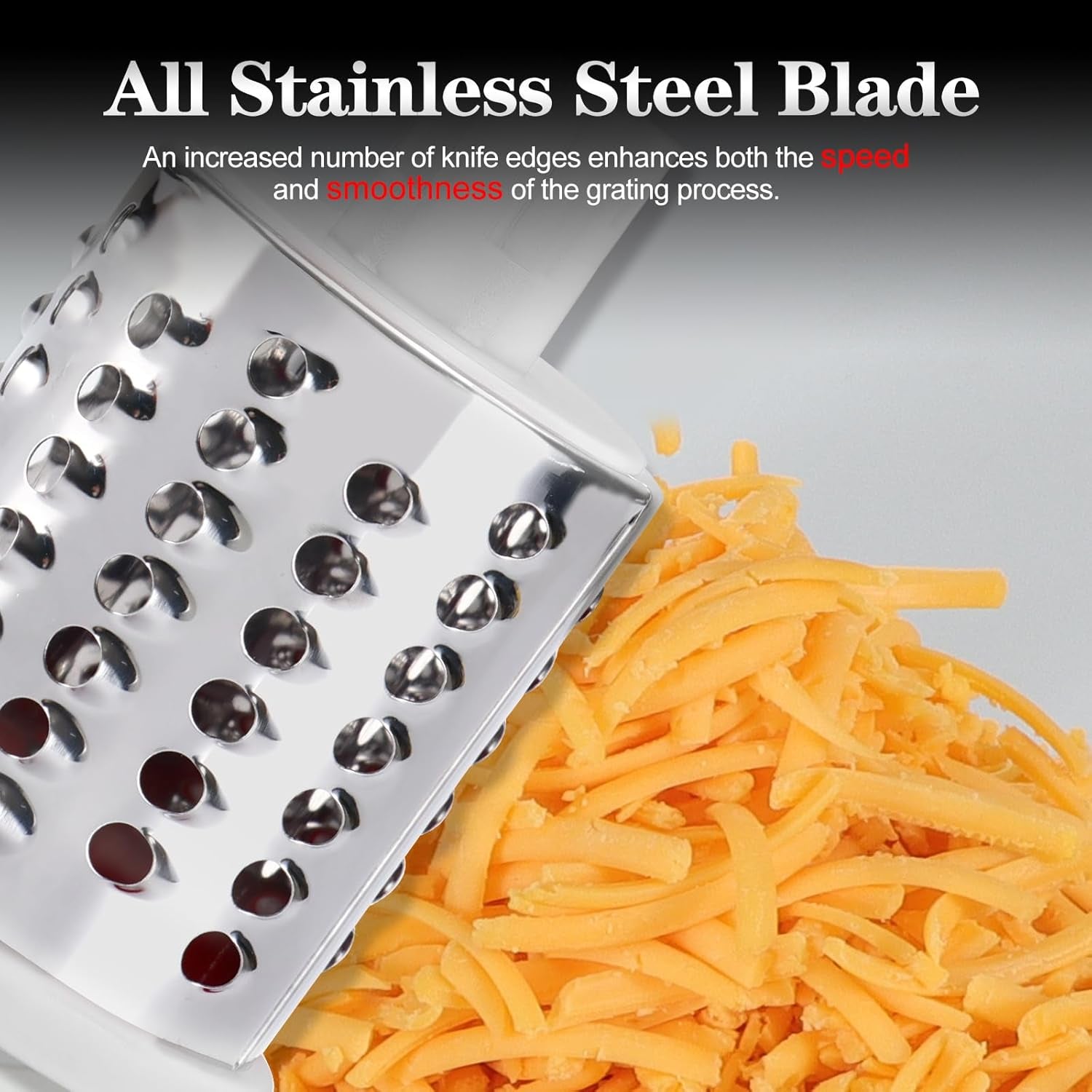 Ourokhome Rotary Cheese Grater Hand Crank, Kitchen Shredder Speed Mandolin Slicer Nut Grinder with Handle and Drum Blades for Cheese, Vegetable, Walnut, Chocolate, Potato, Carrot, 3 Blades, Green