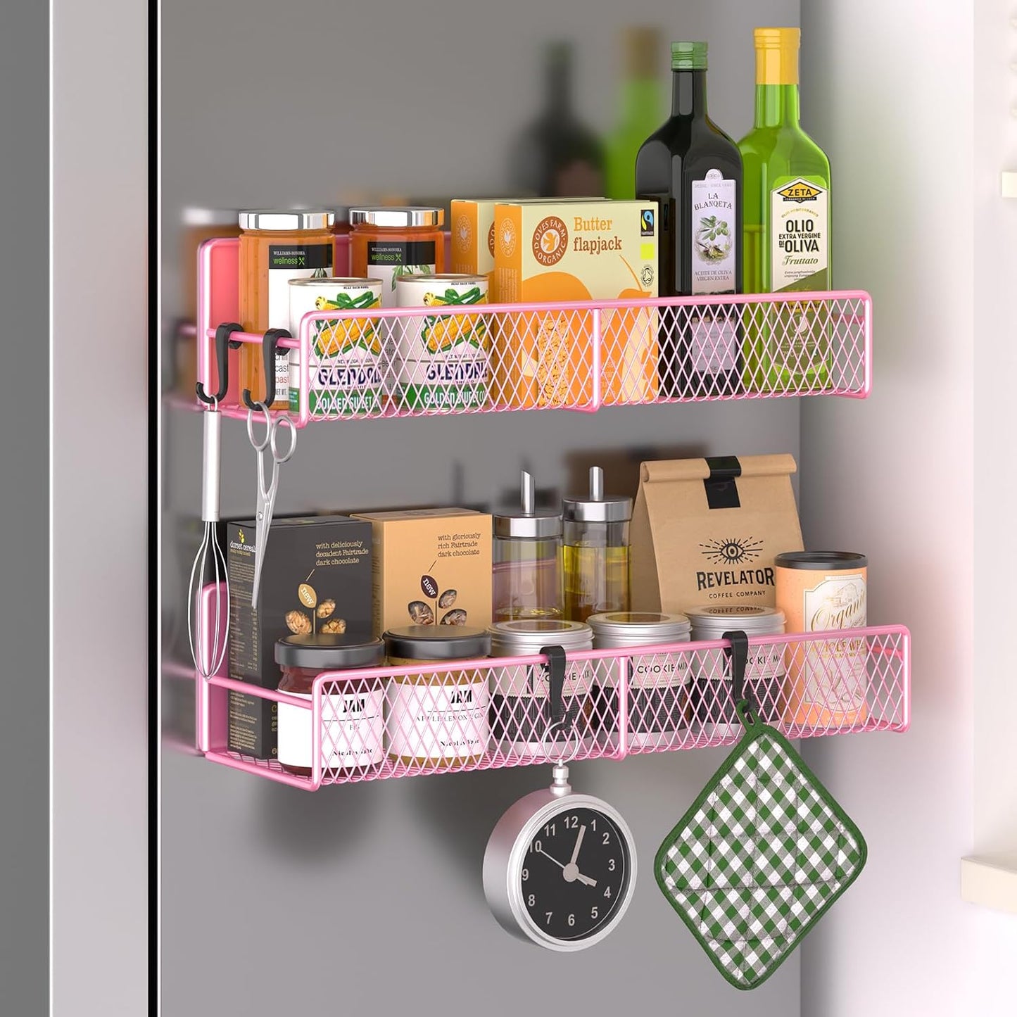 Magnetic spice rack shelf, 6-piece set option
