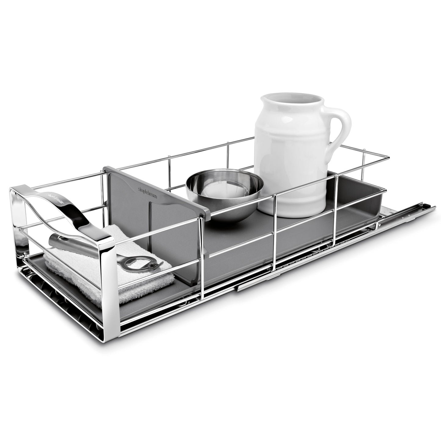 Simplehuman 9 Inch Pull-Out Kitchen Cabinet Organizer, Heavy-Gauge Steel Frame