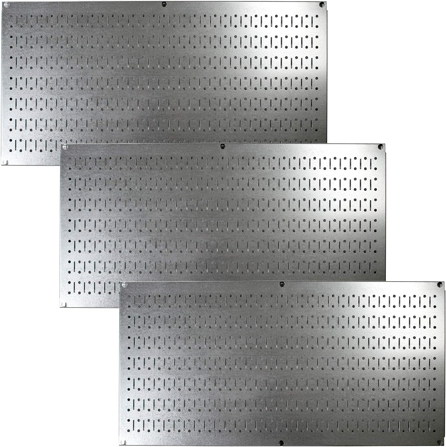 Wall Control Pegboard Value Pack - (3) Pack of Wall Control 16-Inch Tall X 32-Inch Wide Horizontal Metal Wallboards for Home & Garage Tool Storage Organization (Beige Pegboard)