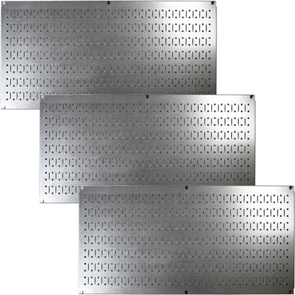 Wall Control Pegboard Value Pack - (3) Pack of Wall Control 16-Inch Tall X 32-Inch Wide Horizontal Metal Wallboards for Home & Garage Tool Storage Organization (Beige Pegboard)